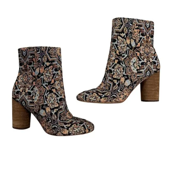 Sam Edelman for Anthropologie Corra Tapestry Ankle Boots Sz 7 - Picture 4 of 16